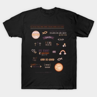 Cute Christian Bible Journaling Sticker Sheet T-Shirt